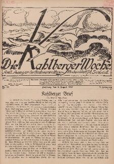Die Kahlberger Woche Nr. 13, 6. August 1927, 2. Jahrgang