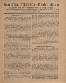 Deutsche Marine=Nachrichten..."D.K.", Montag, 13. Mai 1918, Nummer 40.