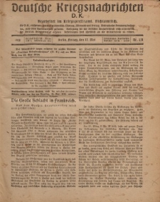 Deutsche Kriegsnachrichten (D.K.), Freitag, 17. Mai 1918, Nr 231.