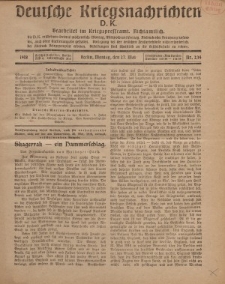 Deutsche Kriegsnachrichten (D.K.), Montag, 27. Mai 1918, Nr 234.