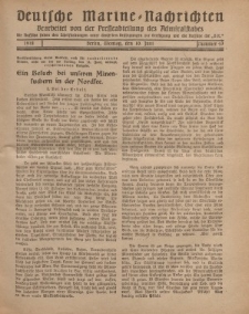 Deutsche Marine=Nachrichten..."D.K.", Montag, 10. Juni 1918, Nummer 43.