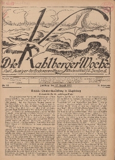 Die Kahlberger Woche Nr. 16, 27. August 1927, 2. Jahrgang