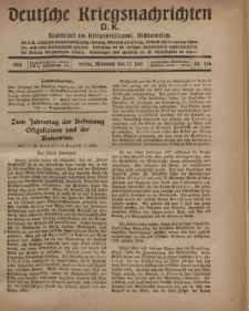 Deutsche Kriegsnachrichten (D.K.), Mittwoch, 17. Juli 1918, Nr 256.