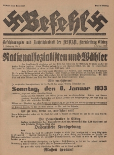 Befehl Nr. 1, 7. Januar 1933
