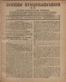 Deutsche Kriegsnachrichten (D.K.), Montag, 12. August 1918, Nr 267.