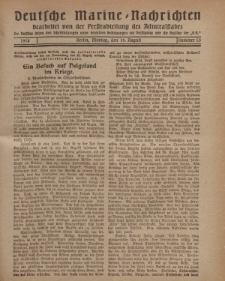 Deutsche Marine=Nachrichten..."D.K.", Montag, 19. August 1918, Nummer 53.