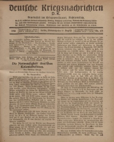 Deutsche Kriegsnachrichten (D.K.), Mittwoch, 21. August 1918, Nr 271.