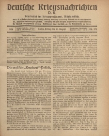 Deutsche Kriegsnachrichten (D.K.), Freitag, 23. August 1918, Nr 272.