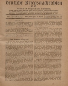 Deutsche Kriegsnachrichten (D.K.), Montag, 26. August 1918, Nr 273.