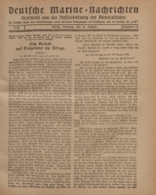 Deutsche Marine=Nachrichten..."D.K.", Montag, 26. August 1918, Nummer 54.