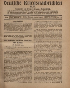 Deutsche Kriegsnachrichten (D.K.), Mittwoch, 28. August 1918, Nr 274.