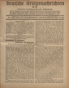 Deutsche Kriegsnachrichten (D.K.), Mittwoch, 11. September 1918, Nr 280.