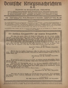 Deutsche Kriegsnachrichten (D.K.), Montag, 23. September 1918, Nr 285.