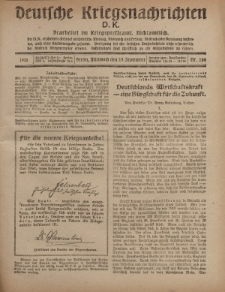 Deutsche Kriegsnachrichten (D.K.), Mittwoch, 25. September 1918, Nr 286.