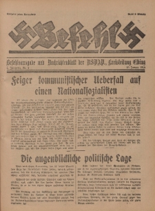 Befehl Nr. 4, 28. Januar 1933