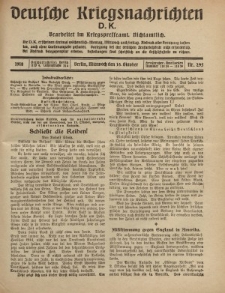 Deutsche Kriegsnachrichten (D.K.), Mittwoch, 16. Oktober 1918, Nr 295.