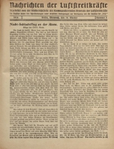 Nachrichten der Luftstreitkräfte... (D.K.), Mittwoch, 16. Oktober 1918, Nummer 3.