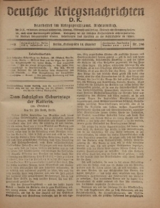 Deutsche Kriegsnachrichten (D.K.), Freitag, 18. Oktober 1918, Nr 296.