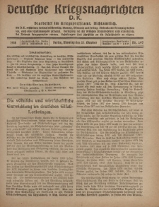 Deutsche Kriegsnachrichten (D.K.), Montag, 21. Oktober 1918, Nr 297.