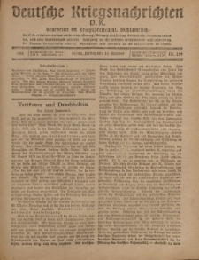 Deutsche Kriegsnachrichten (D.K.), Freitag, 25. Oktober 1918, Nr 299.