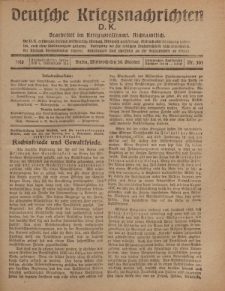 Deutsche Kriegsnachrichten (D.K.), Mittwoch, 30. Oktober 1918, Nr 301.