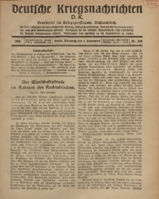 Deutsche Kriegsnachrichten (D.K.), Mittwoch, 6. November 1918, Nr 304.