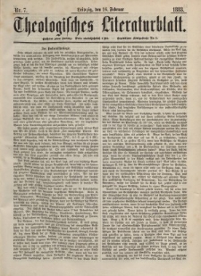 Theologisches Literaturblatt, 16. Februar 1883, Nr 7.