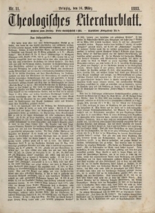 Theologisches Literaturblatt, 16. März 1883, Nr 11.