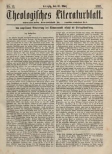 Theologisches Literaturblatt, 30. März 1883, Nr 13.
