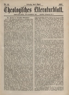 Theologisches Literaturblatt, 6. April 1883, Nr 14.