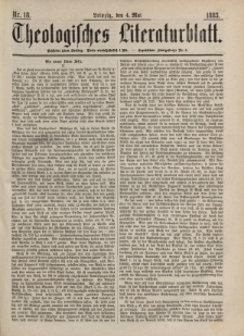 Theologisches Literaturblatt, 4. Mai 1883, Nr 18.