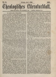 Theologisches Literaturblatt, 11. Mai 1883, Nr 19.