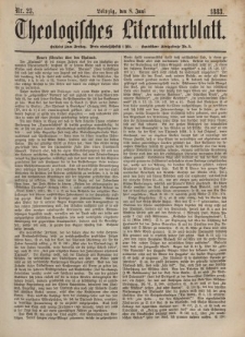 Theologisches Literaturblatt, 8. Juni 1883, Nr 23.