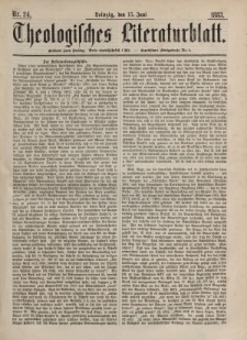 Theologisches Literaturblatt, 15. Juni 1883, Nr 24.
