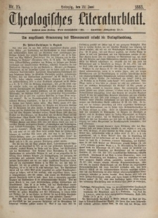 Theologisches Literaturblatt, 22. Juni 1883, Nr 25.