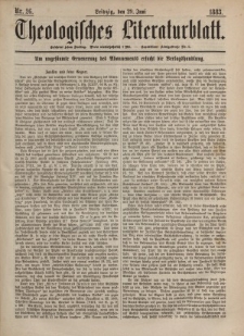 Theologisches Literaturblatt, 29. Juni 1883, Nr 26.