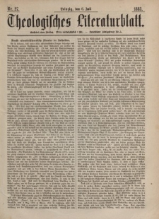 Theologisches Literaturblatt, 6. Juli 1883, Nr 27.