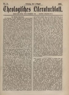 Theologisches Literaturblatt, 3. August 1883, Nr 31.