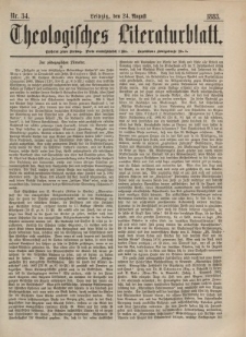 Theologisches Literaturblatt, 24. August 1883, Nr 34.