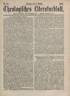 Theologisches Literaturblatt, 31. August 1883, Nr 35.
