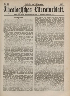 Theologisches Literaturblatt, 7. September 1883, Nr 36.