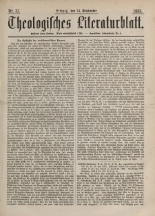 Theologisches Literaturblatt, 14. September 1883, Nr 37.