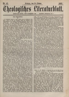 Theologisches Literaturblatt, 26. Oktober 1883, Nr 43.