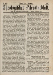 Theologisches Literaturblatt, 2. November 1883, Nr 44.
