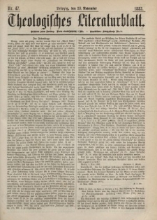 Theologisches Literaturblatt, 23. November 1883, Nr 47.