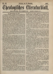 Theologisches Literaturblatt, 30. November 1883, Nr 48.