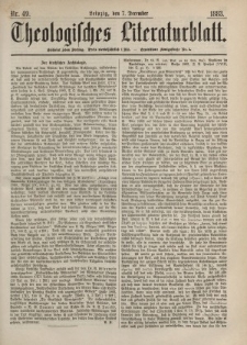 Theologisches Literaturblatt, 7. Dezember 1883, Nr 49.