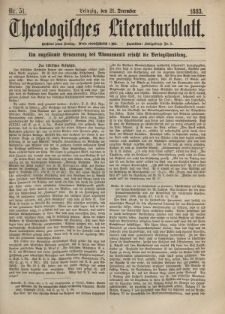Theologisches Literaturblatt, 21. Dezember 1883, Nr 51.