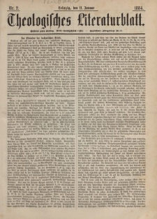 Theologisches Literaturblatt, 11. Januar 1884, Nr 2.