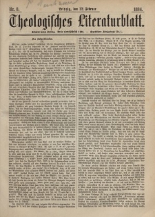 Theologisches Literaturblatt, 22. Februar 1884, Nr 8.